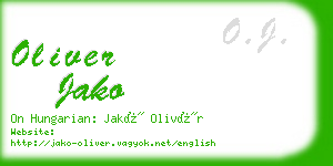 oliver jako business card